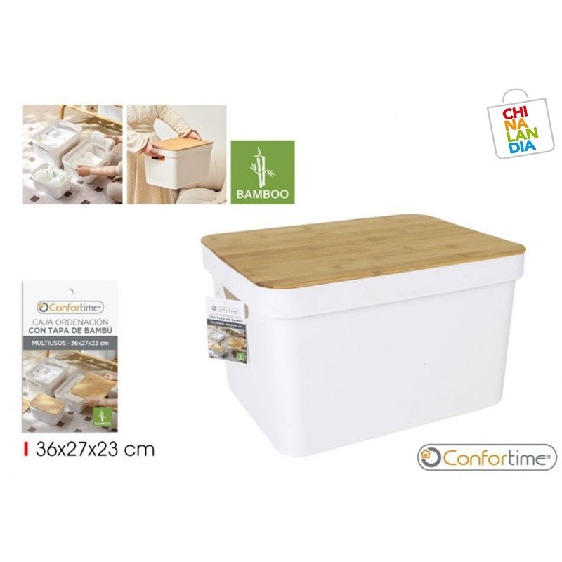 CAJA ORDENACIÓN MULTIPROPÓSITO TAPA BAMBÚ 9,95€|CHINALANDIA