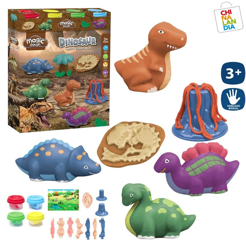 S/4 BOTE PLASTILINA ACCESORIOS DINO 6,95€|CHINALANDIA