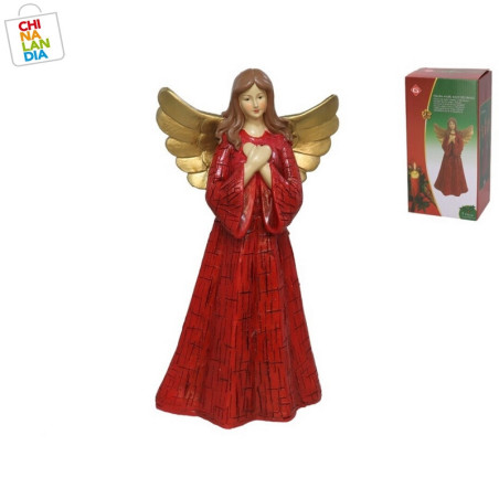 FIGURA ANGEL ROJO DECORADO 14,3X9,5X25,7 CM 7.20€ | CHINALANDIA