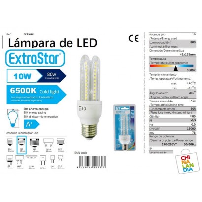 LAMPARA DE LED E27/10W LUZ...
