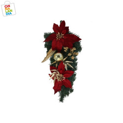 ADORNO NAVIDAD FLOR ROJA Y BAYAS DORADAS 60 CM 8.50€ | CHINALANDIA