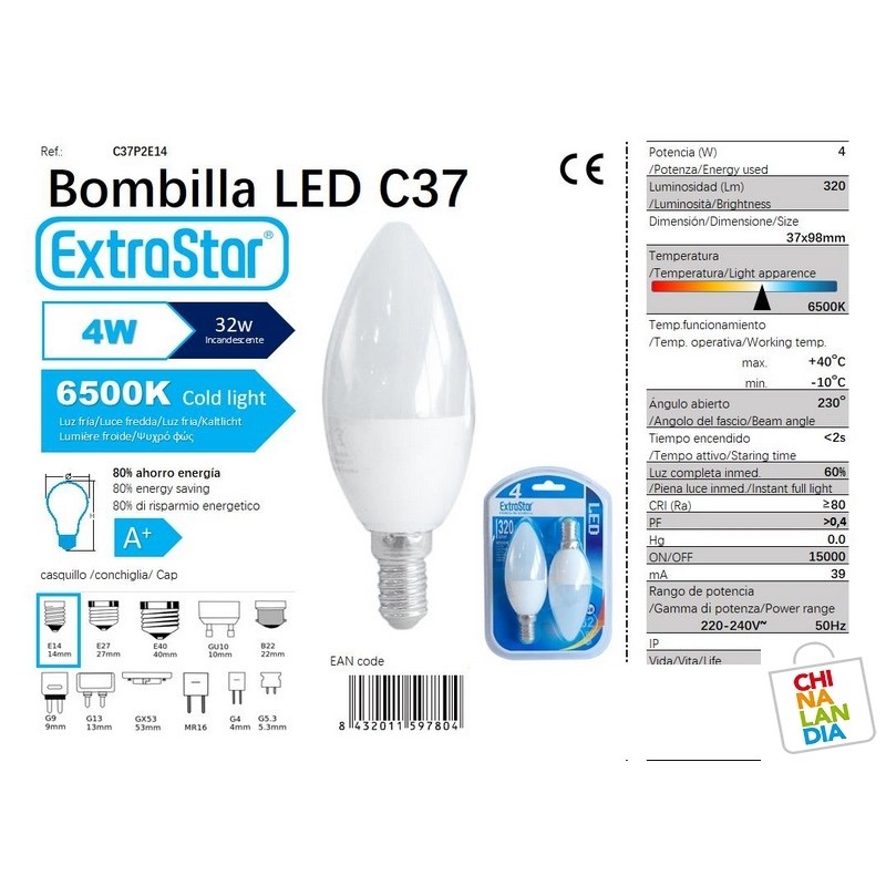 Bombilla Vela LED E14 dimmable