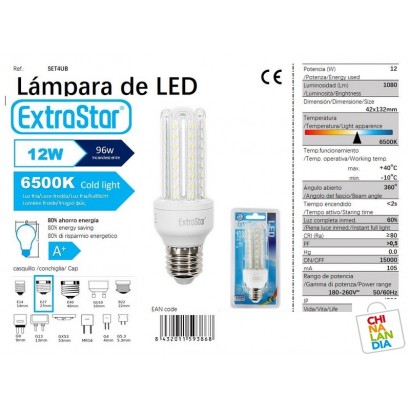 LAMPARA DE LED E27/12W LUZ...