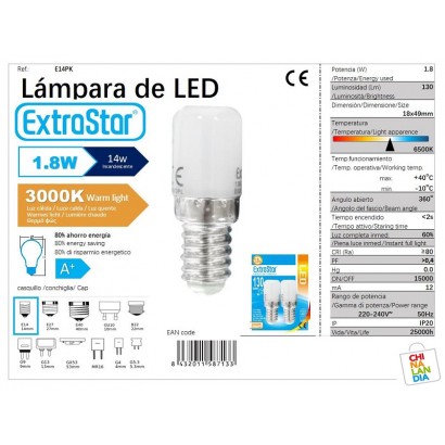 SET 2 LAMPARA LED E14/1,8W...