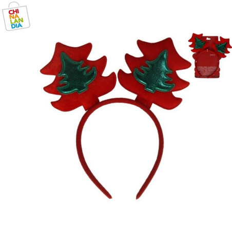 DIADEMA ARBOL NAVIDAD 21X21CM ROJO 1.00€ | CHINALANDIA